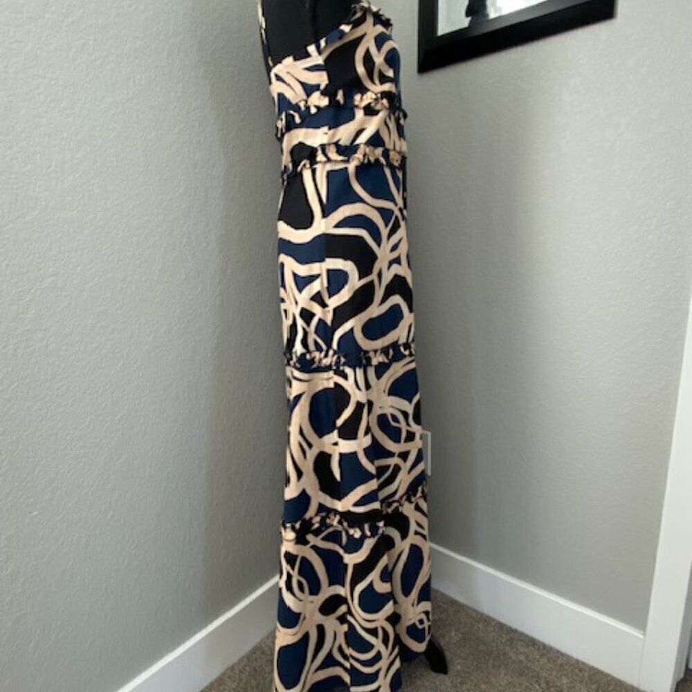 Bird And Knoll Connie Button Front Tiered Maxi Resort Sundress Xs View 5